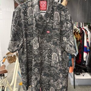 DIXXON Black and Gray Graphic Shirt